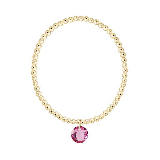 Classic Gold 3mm Bracelet Reflection Charm Tourmaline