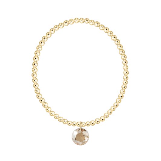 Classic Gold 3mm Bracelet Reflection Charm Topaz