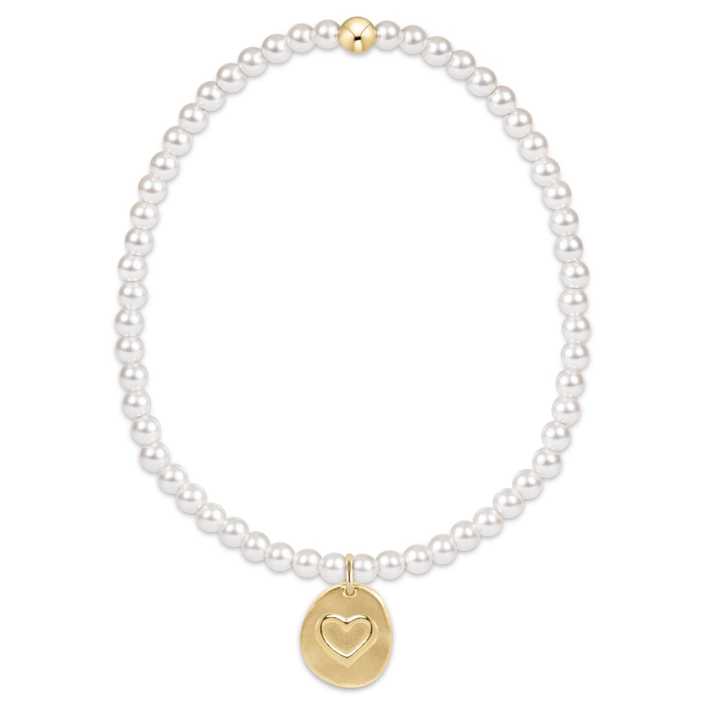 Classic Pearl 3mm Bracelet - Inspire Love Small Gold Disc