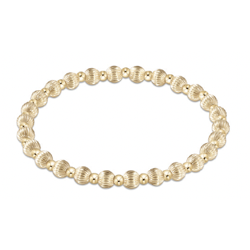 Dignity Grateful Pattern 5mm Bead Bracelet Gold