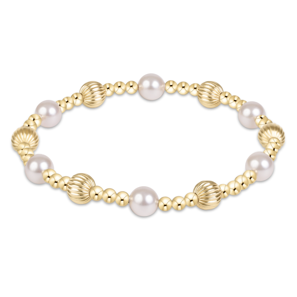 Dignity Sincerity Gold 6mm Bracelet Pearl
