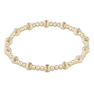 Dignity Sincerity Pattern 5mm Bead Bracelet Gold