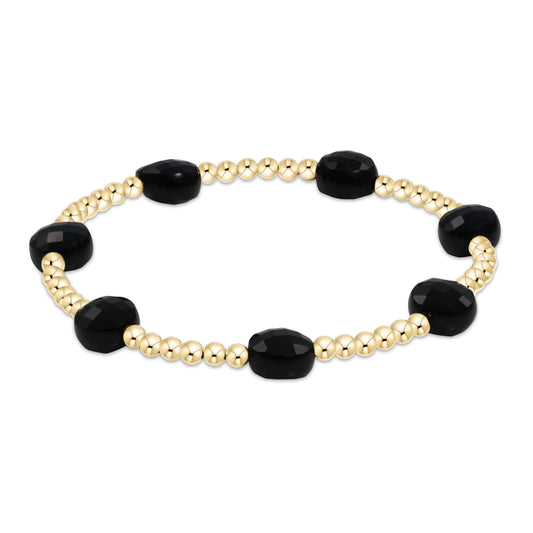 Extends Admire Gold 3mm Bead Bracelet Faceted Onyx