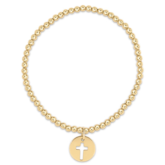 Extends Classic Gold 3mm Bracelet Blessed Gold Disc