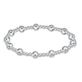 Extends Classic Sincerity Pattern 6mm Bead Bracelet Sterling