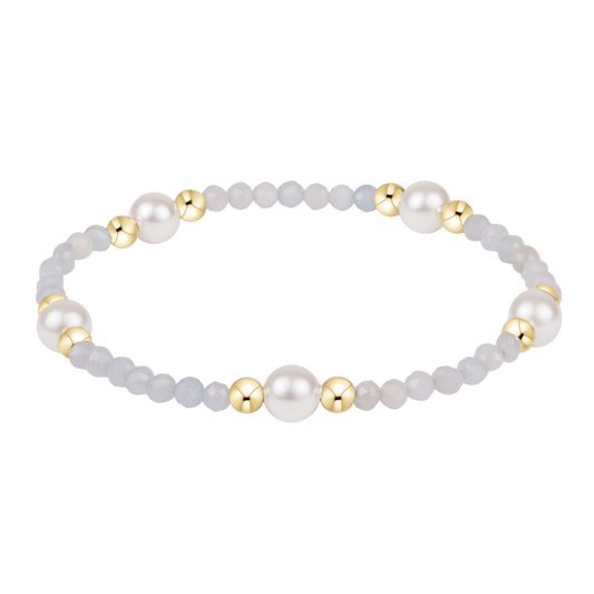 Extends Purpose Pearl 6mm Gem Bracelet Aquamarine