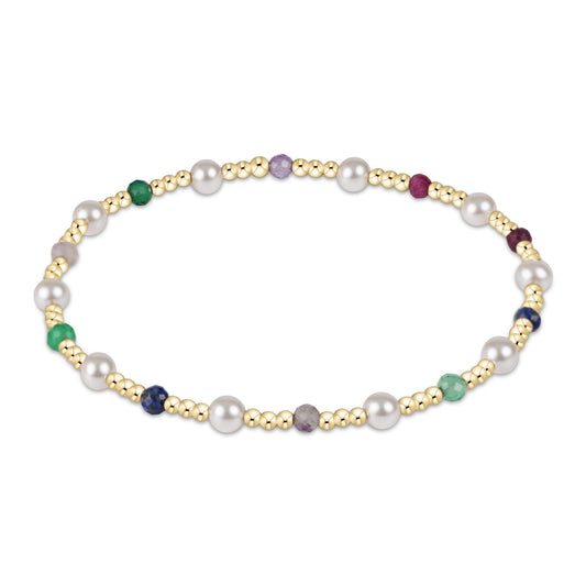 Extends Pearl Sincerity Pattern 4mm Bead Bracelet Hot Mess
