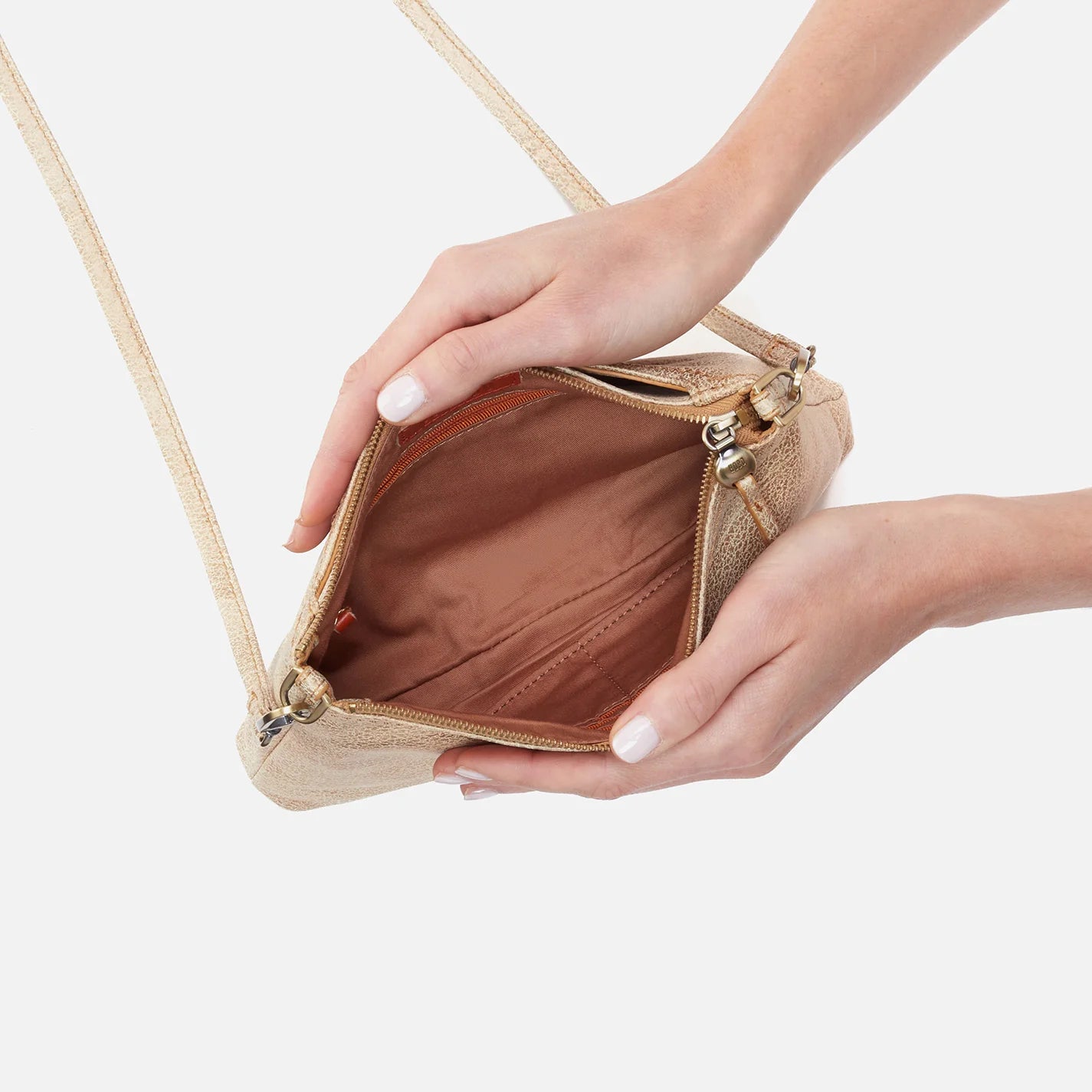 Darcy Crossbody Metallic Leather Gold Leaf