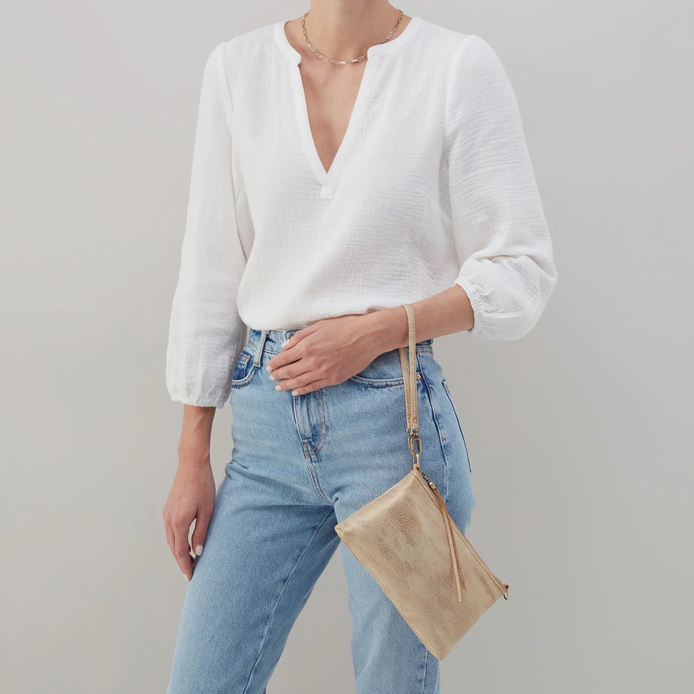 Darcy Crossbody Metallic Leather Gold Leaf