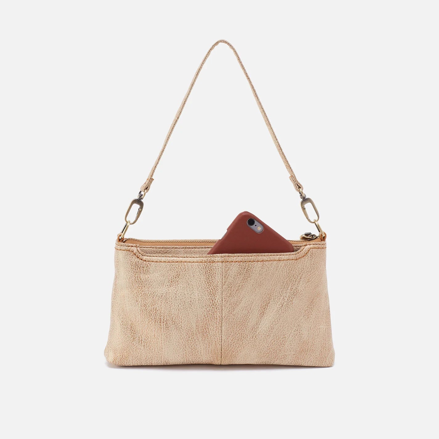 Darcy Crossbody Metallic Leather Gold Leaf