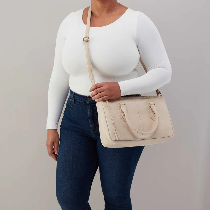 Expedition Satchel Buffed Leather Frosted Pearl