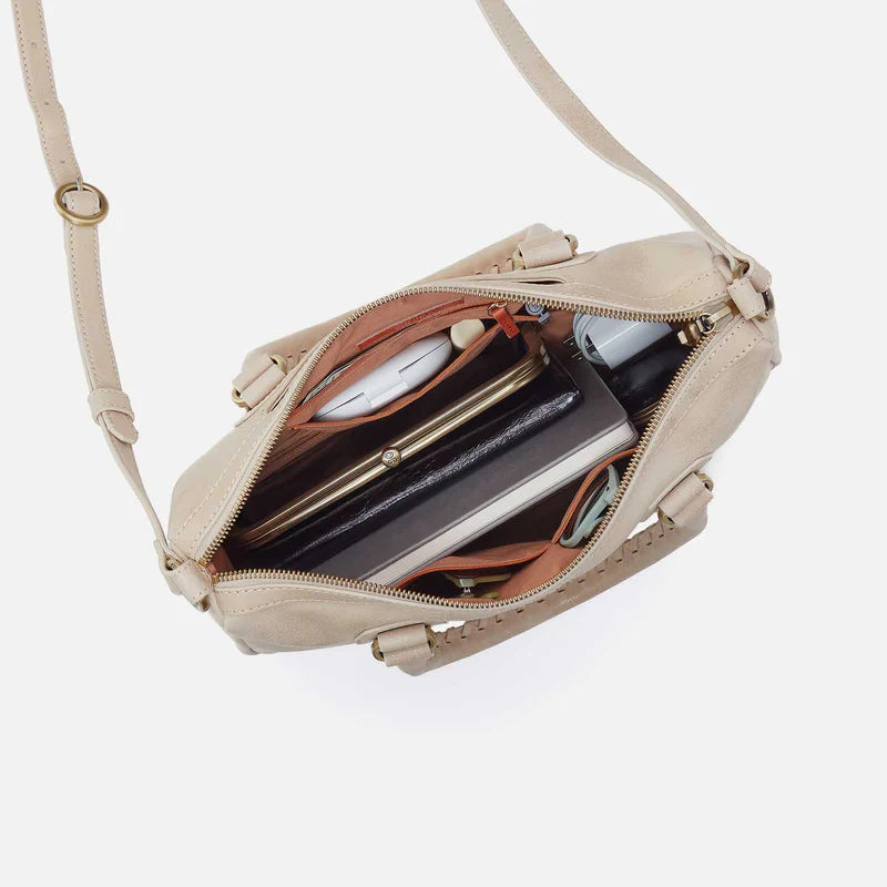 Expedition Satchel Buffed Leather Frosted Pearl