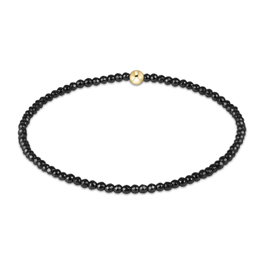 Extends Faceted Hematite 2mm Bead Bracelet