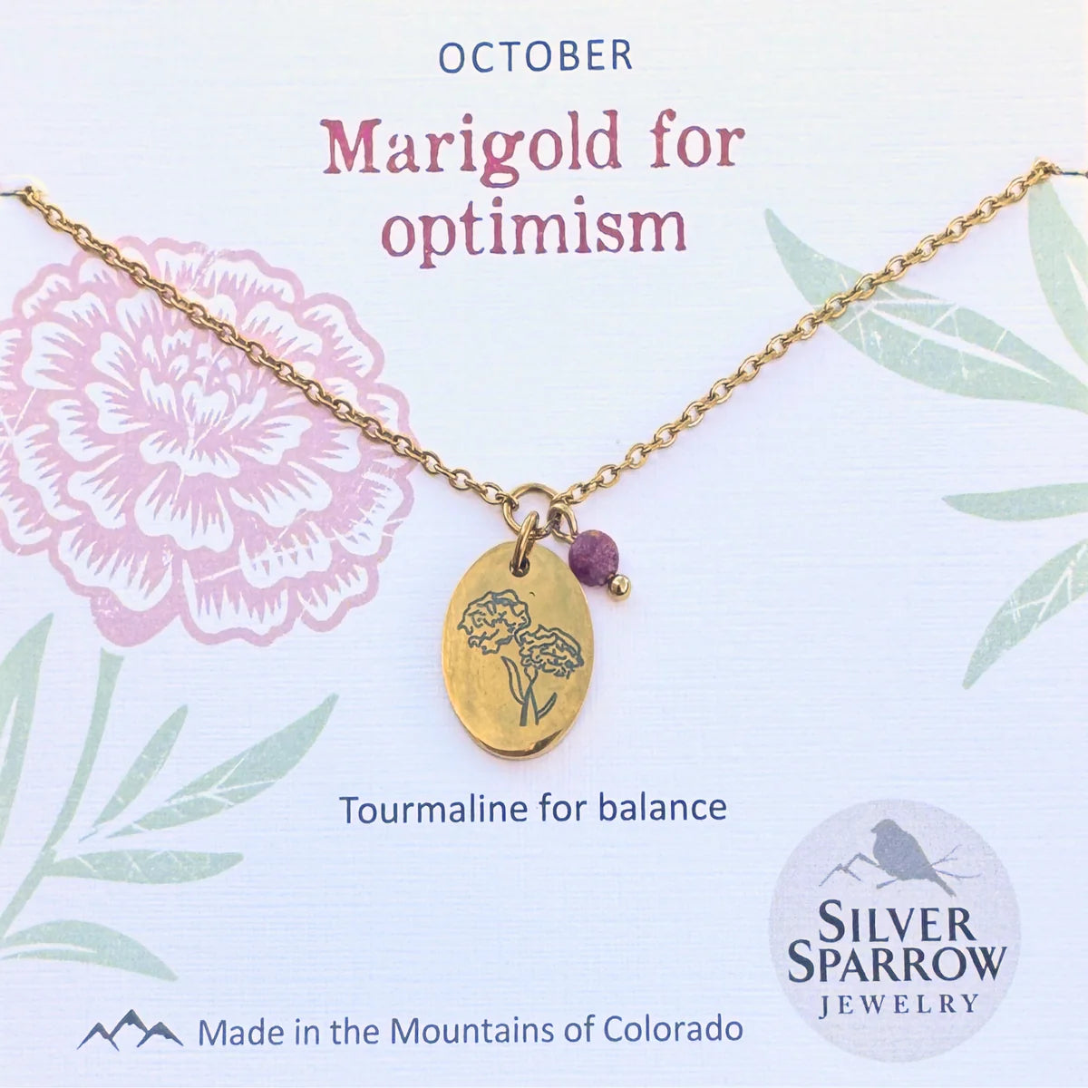 October Gold Birth Flower Necklace
