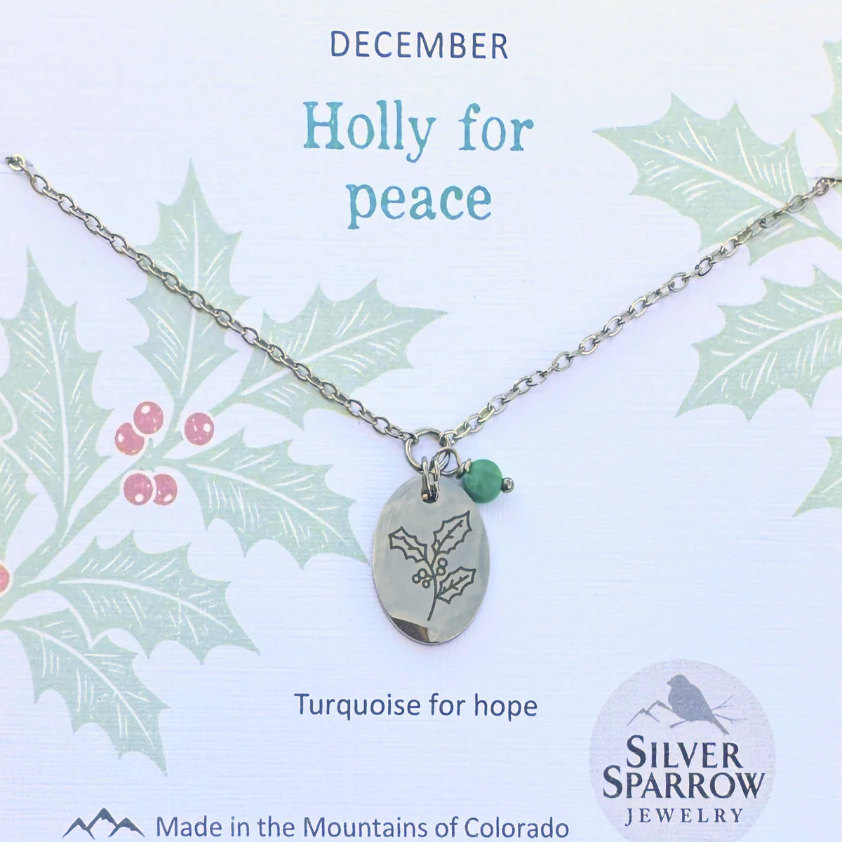 December Silver Birth Flower Necklace