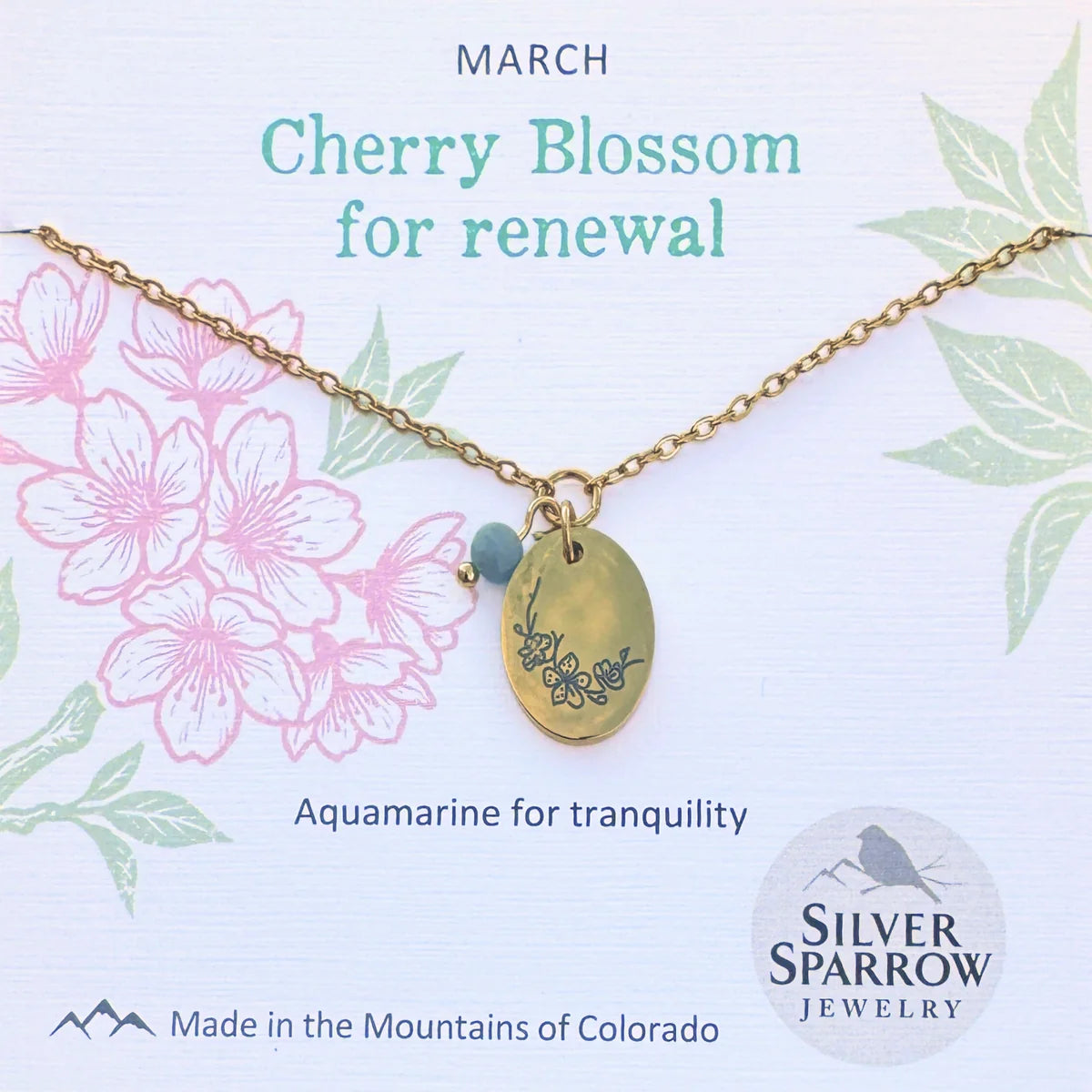 March Gold Birth Flower Necklace
