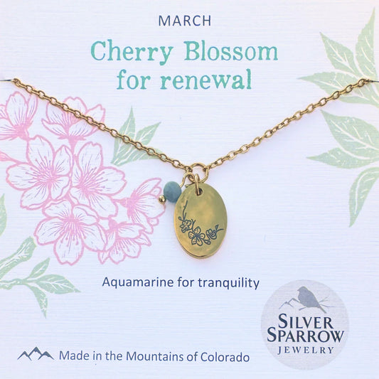 March Gold Birth Flower Necklace