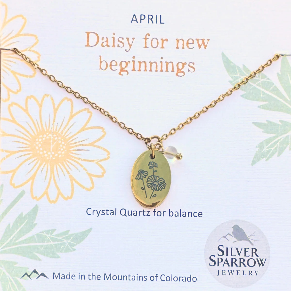 April Gold Birth Flower Necklace