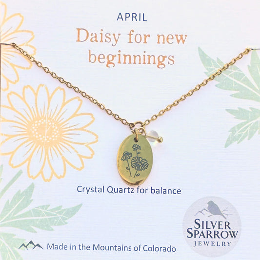 April Gold Birth Flower Necklace