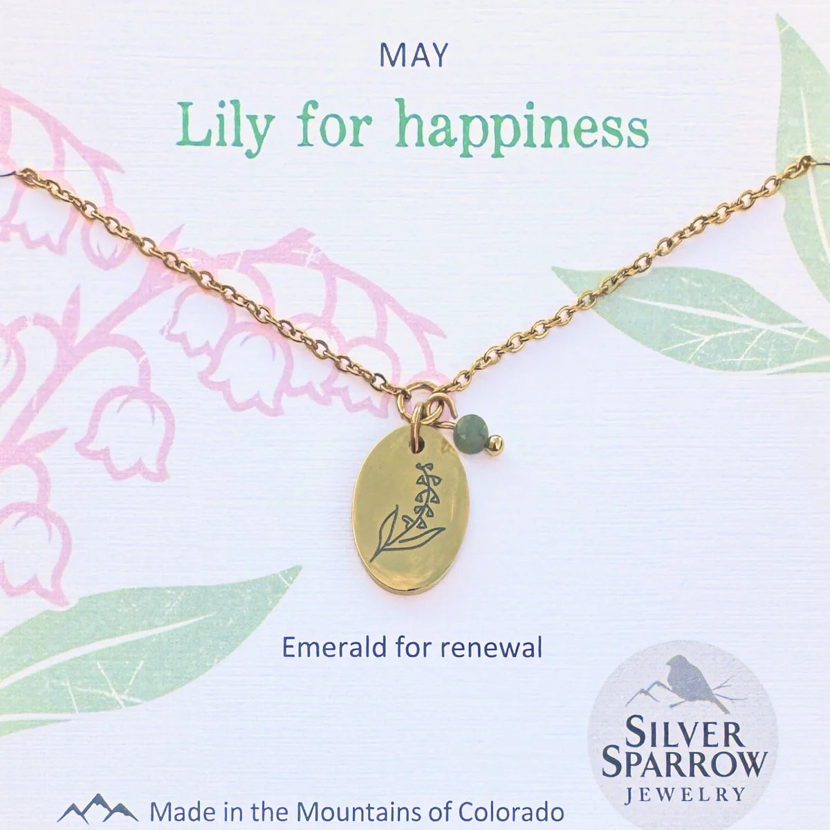 May Gold Birth Flower Necklace
