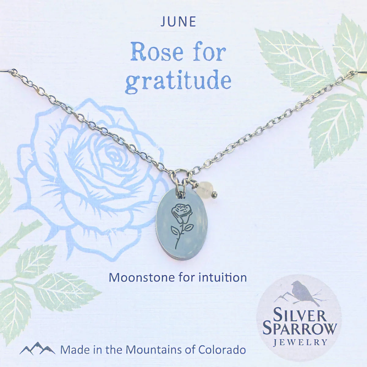 June Silver Birth Flower Necklace
