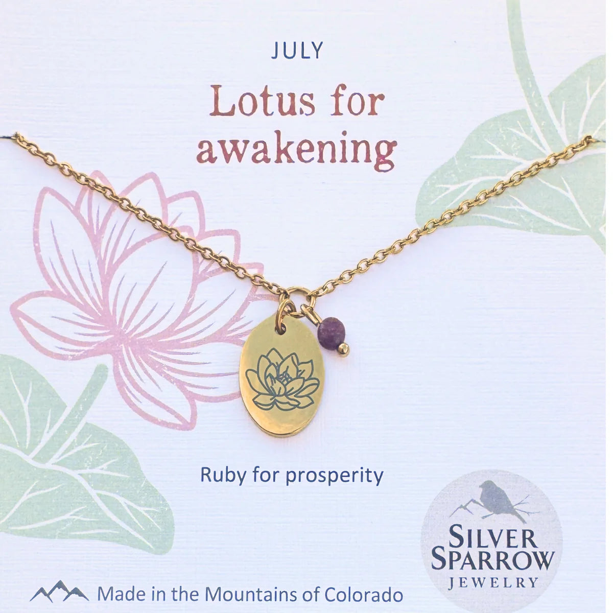 July Gold Birth Flower Necklace