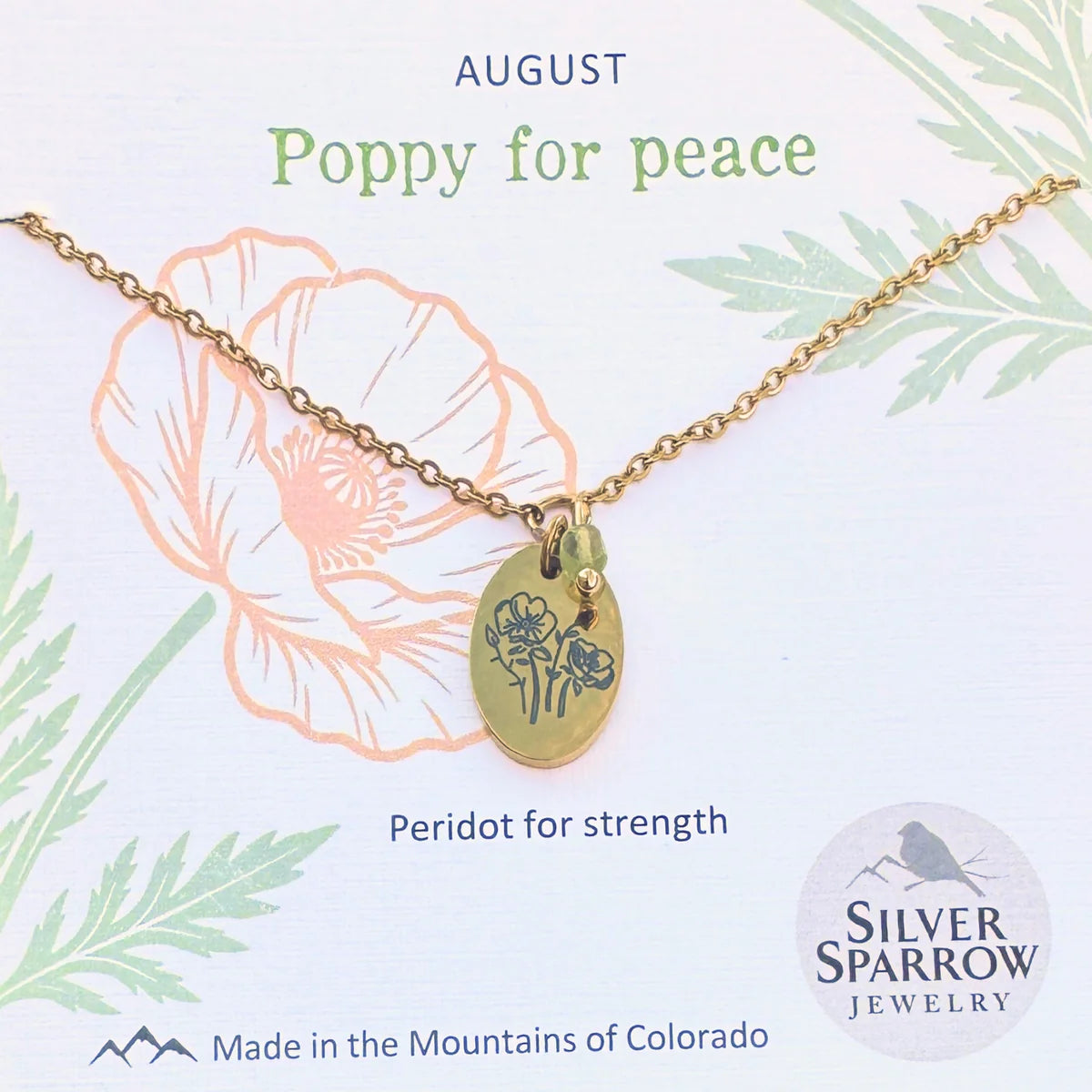 August Gold Birth Flower Necklace