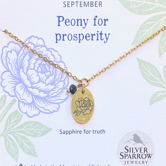 September Gold Birth Flower Necklace