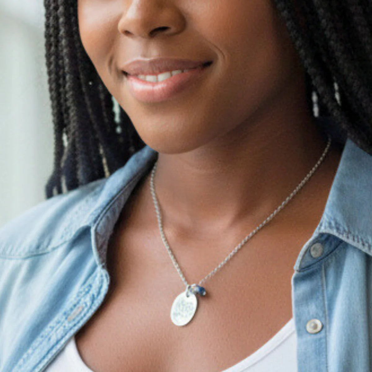 September Silver Birth Flower Necklace