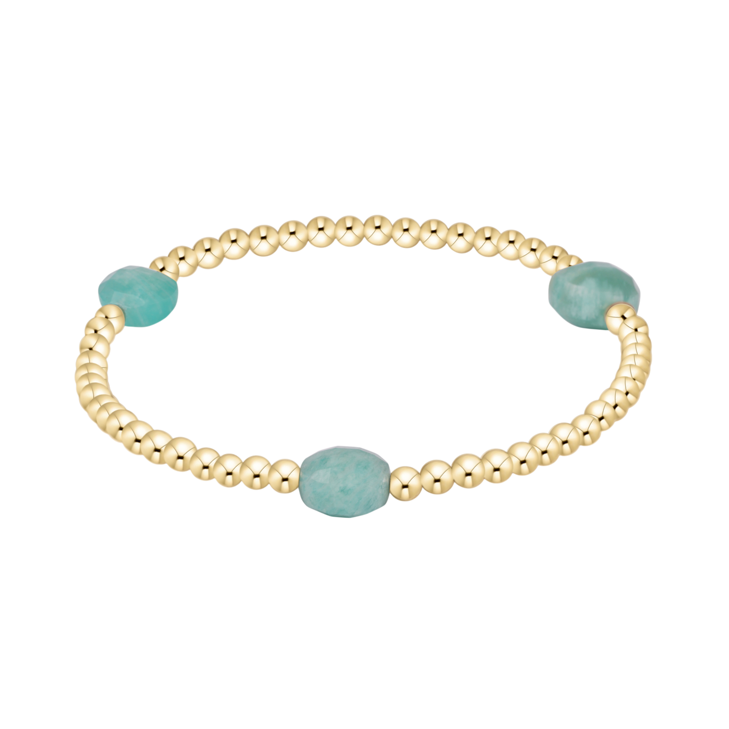 Admire Gem 3mm Gold Bracelet Amazonite