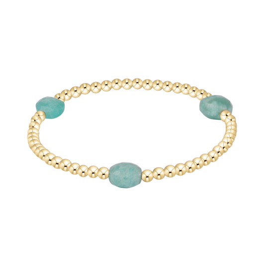 Admire Gem 3mm Gold Bracelet Amazonite