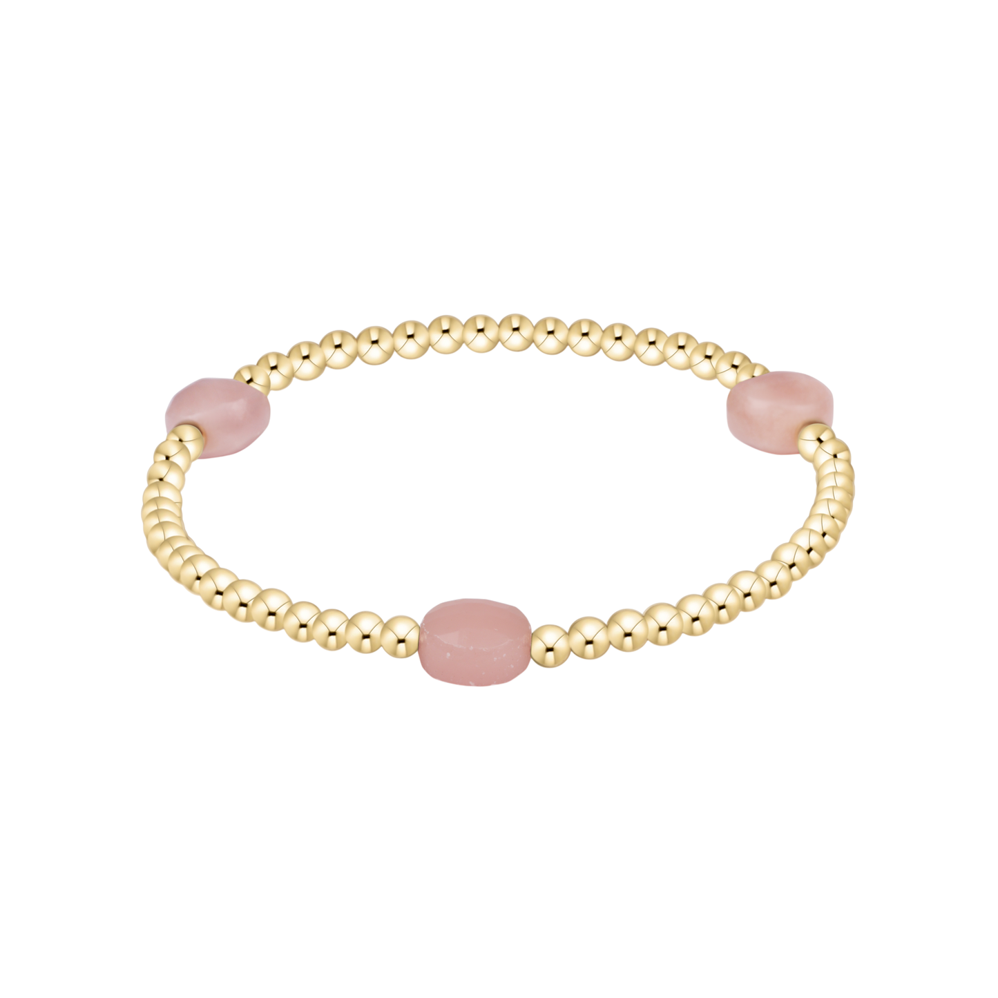 Admire Gem 3mm Gold Bracelet Pink Opal