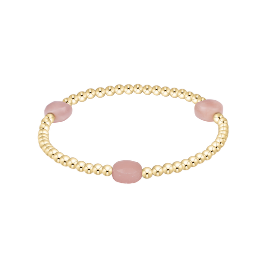 Admire Gem 3mm Gold Bracelet Pink Opal