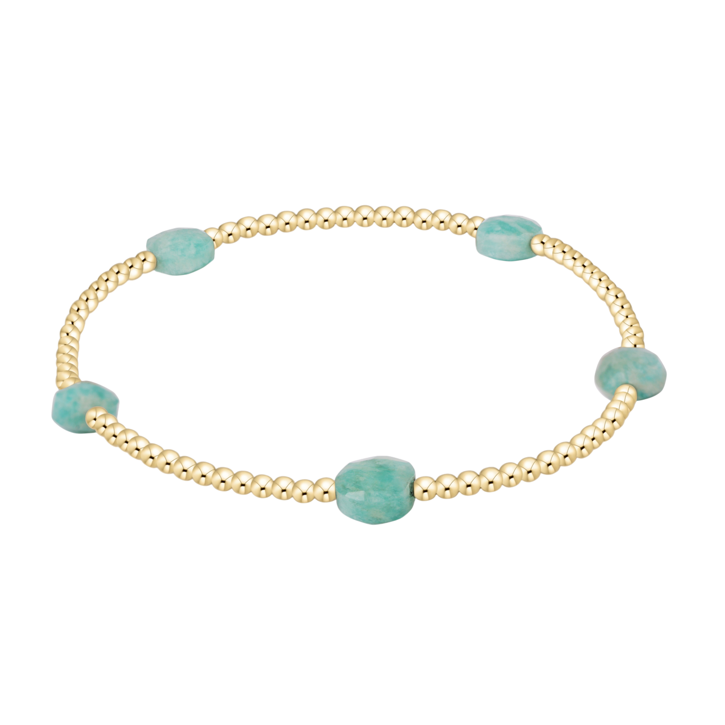 Admire Small Gem 2mm Gold Bracelet Amazonite