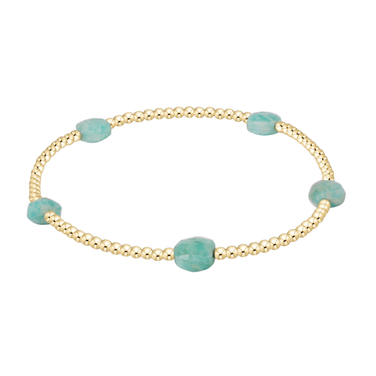 Admire Small Gem 2mm Gold Bracelet Amazonite