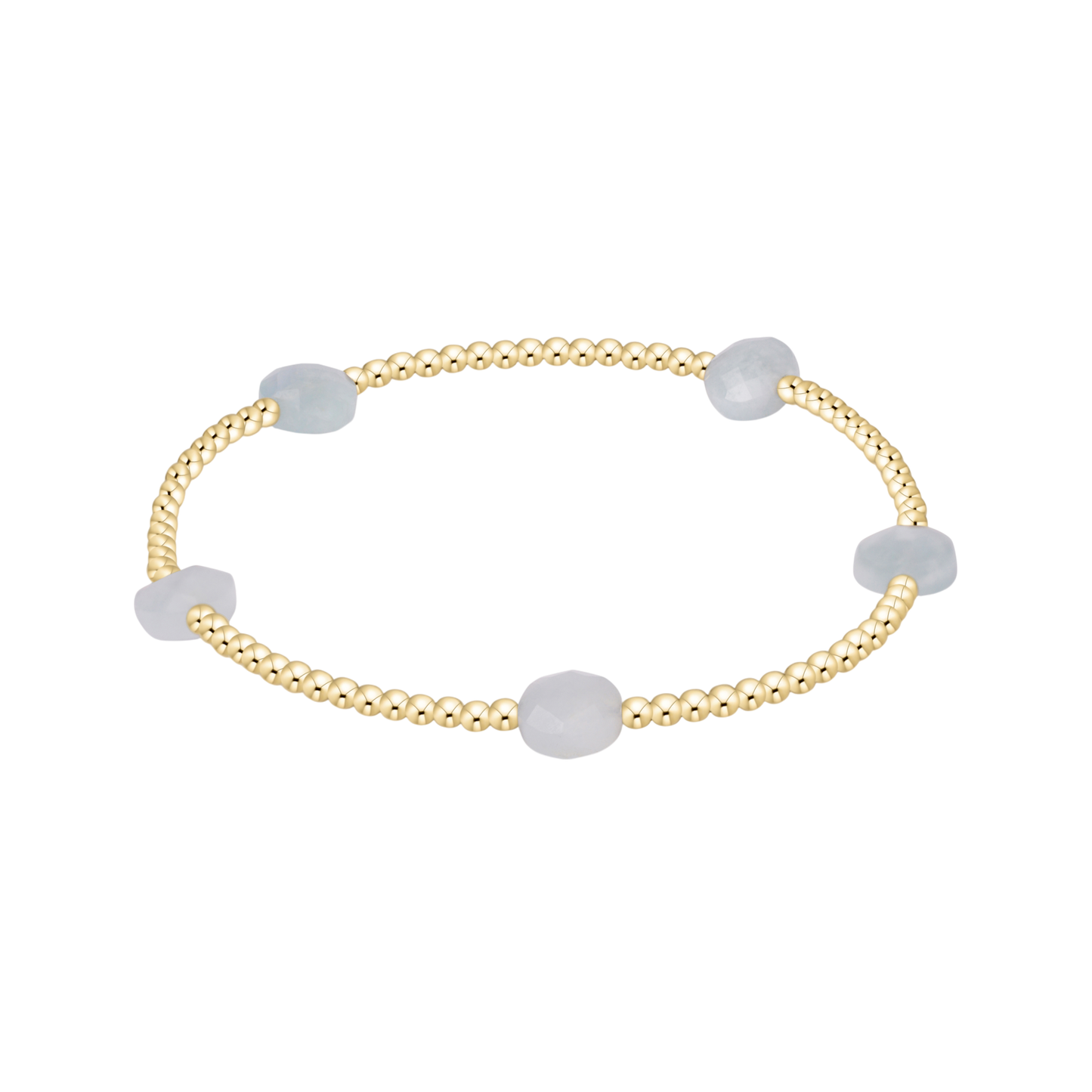 Admire Small Gem 2mm Gold Bracelet Aquamarine