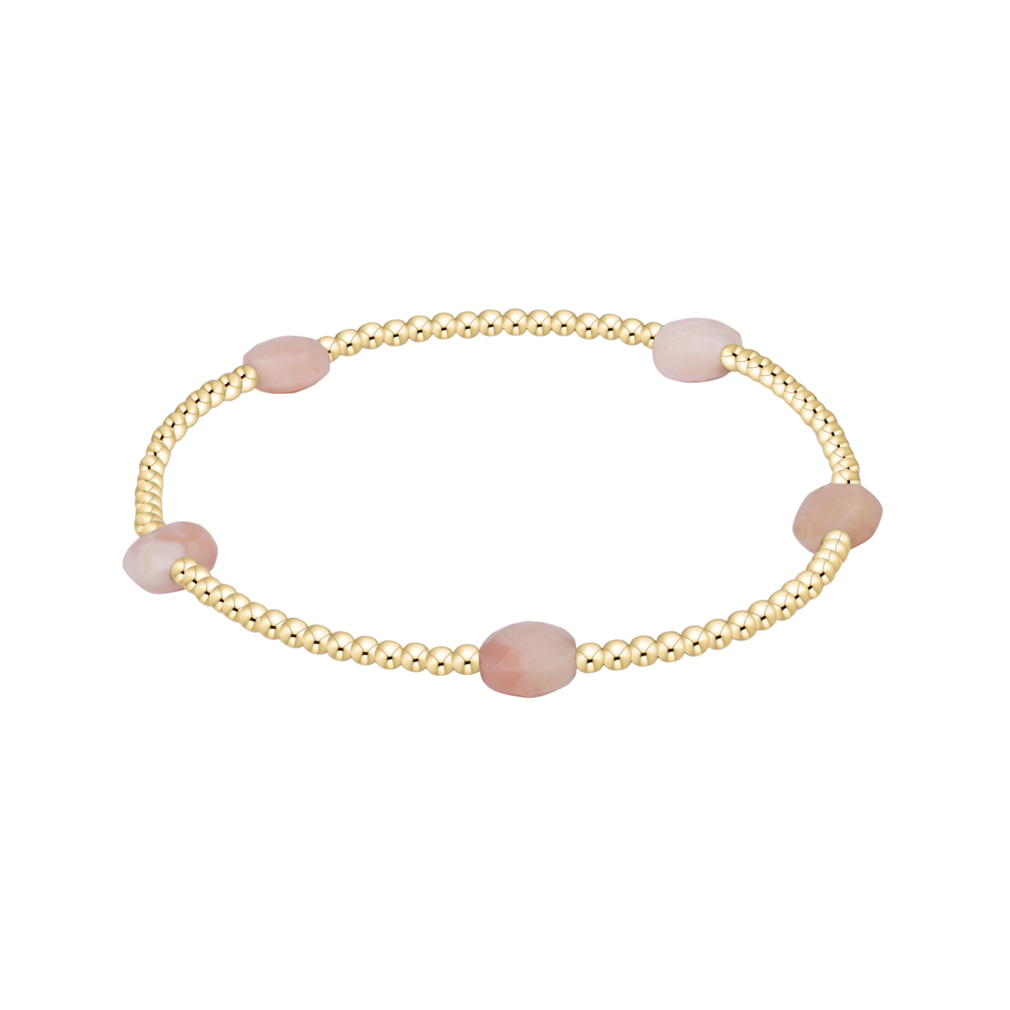 Admire Small Gem 2mm Gold Bracelet Pink Opal