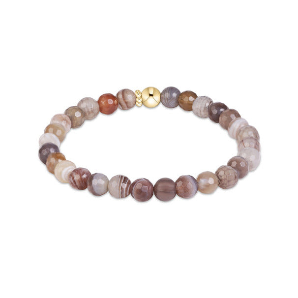 Classic Gemstone 6mm Bracelet - Botswana Agate