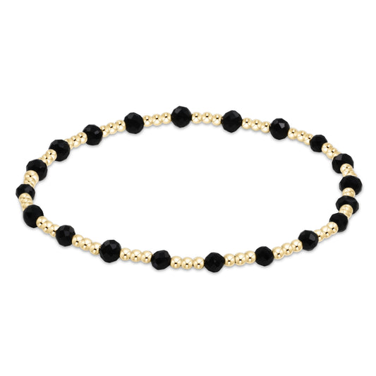 Extends Gemstone Gold Sincerity 3mm Bracelet Faceted Onyx