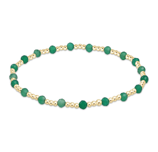 Extends Gemstone Gold Sincerity 3mm Bracelet Green Onyx