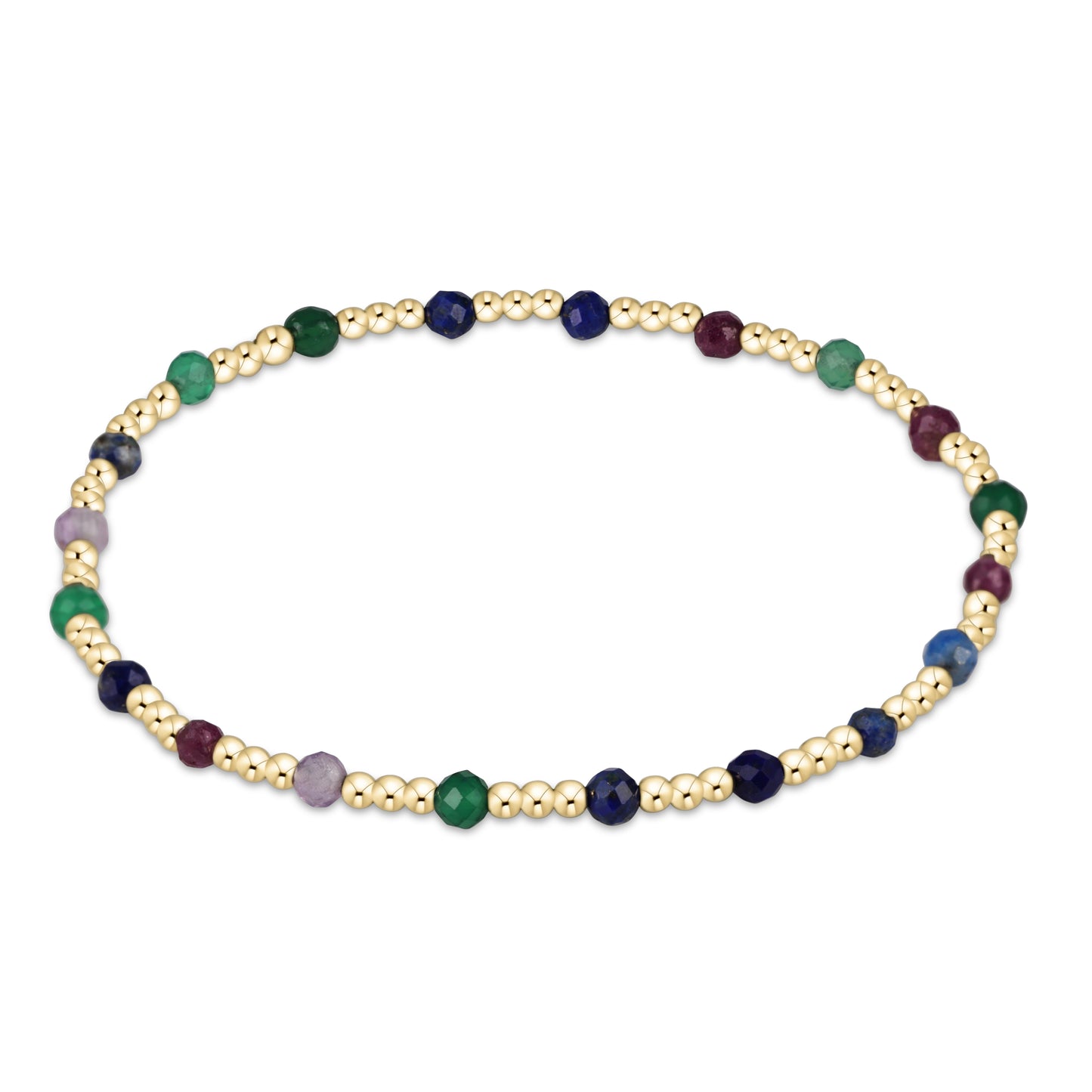 Gemstone Gold Sincerity Pattern 3mm Bead Bracelet Hot Mess