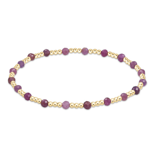 Extends Gemstone Gold Sincerity Pattern 3mm Bracelet Ruby