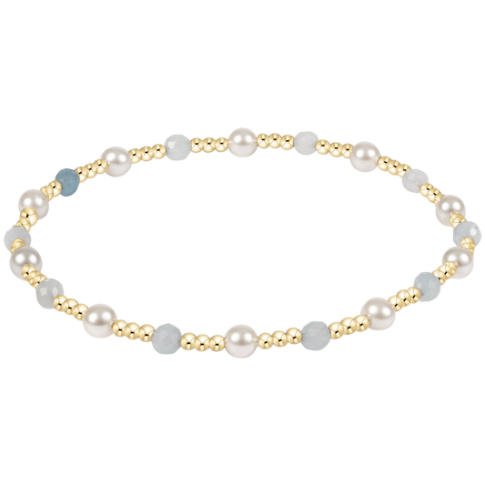 Pearl Sincerity 4mm Gem Bracelet Aquamarine