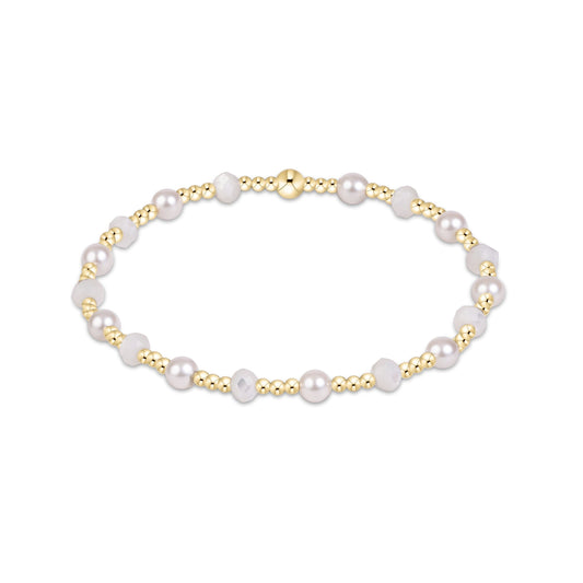 Sincerity Gemstone & Pearl 4mm Bracelet - Mother of Pearl