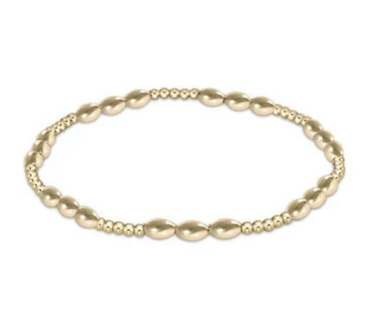 Harmony Joy Pattern 2mm Bead Bracelet Gold