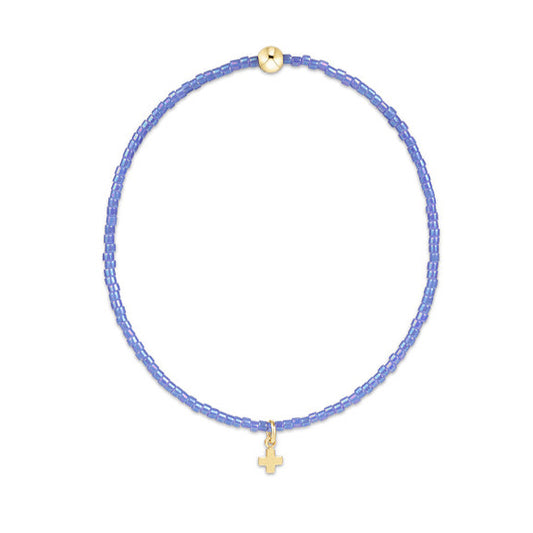 Hope Classic Bright Blue Bracelet - Signature Cross Small Gold Charm