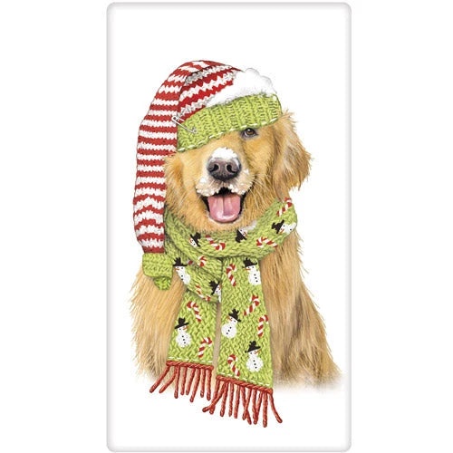 Golden Green Scarf Bagged Towel