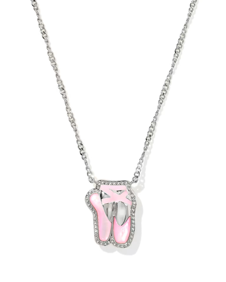 Ballet Short Pendant Necklace Silver Blush Sale