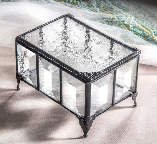 Clear Crystal Glass Jewelry Box