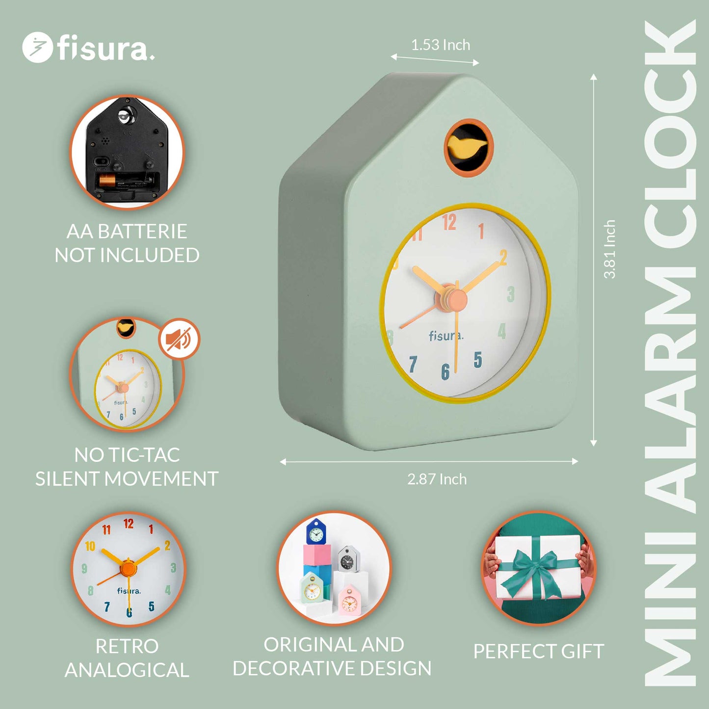 Green Mini House Alarm Clock